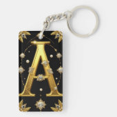 Luxurious gold monogram letter A Schlüsselanhänger (Rückseite)