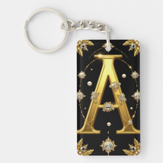 Luxurious gold monogram letter A Schlüsselanhänger (Vorderseite)