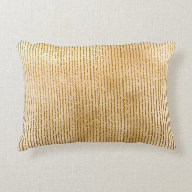 Luxurious Gold Stripes, Modern, Elegant  Dekokissen (Vorderseite)