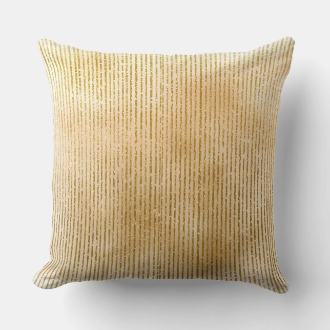 Luxurious Gold Stripes, Modern, Elegant Kissen (Vorderseite)