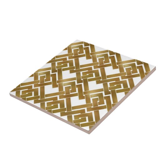 Luxurious Golden Interlocking Geometric Seamless P Fliese (Seite)