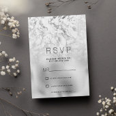 Luxurious gray white silver marble RSVP Einladung