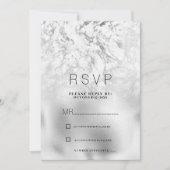 Luxurious gray white silver marble RSVP Einladung (Vorderseite)