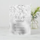 Luxurious gray white silver marble RSVP Einladung (Stehend Vorderseite)