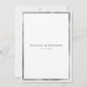 Luxurious gray white silver marble RSVP Einladung (Rückseite)