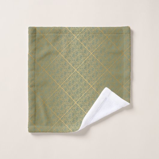 LUXURIÖUS LACE GREEN GOLD HAMPTON TOWEL SET (Waschlappen)