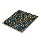 Luxurious Leopard Spots Dark Blue Wild Glam Fliese (Seite)