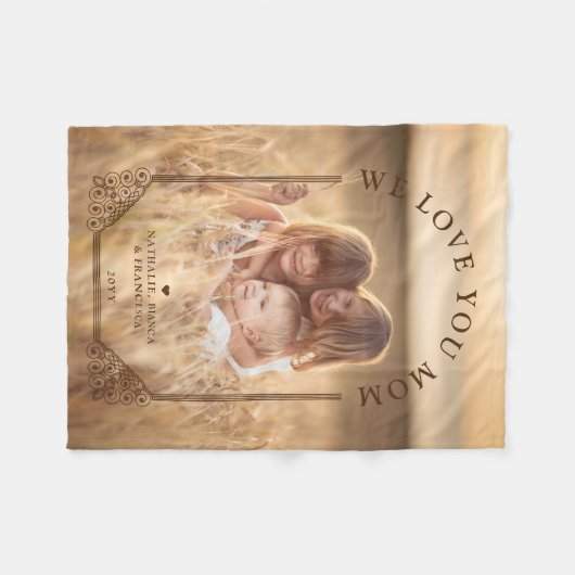 Luxurious Ornamental Dome Arch Photo I Love Mom Fleecedecke (Vorderseite (Horizontal))