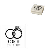 Luxurious Ornate Engagement and Wedding Rings Gummistempel (Stempel)