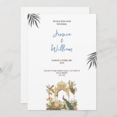 luxurious peacock palace wedding invitation einladung (Vorne/Hinten)