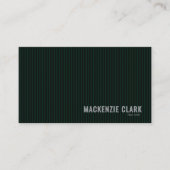 Luxurious Pinstripe Dark Green & White Visitenkarte (Vorderseite)