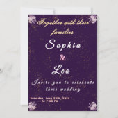 Luxurious Plum Purple Gold Foil Wedding Invitation Einladung (Vorderseite)