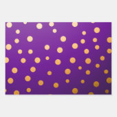 Luxurious Purple & Gold Stripe and Dot Christmas  Geschenkpapier Set (Vorderseite 2)