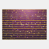 Luxurious Purple & Gold Stripe and Dot Christmas  Geschenkpapier Set (Vorderseite)