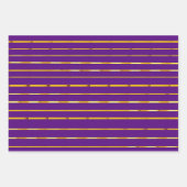 Luxurious Purple & Gold Stripe and Dot Christmas  Geschenkpapier Set (Vorderseite 3)