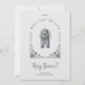 Luxurious Ring Bearer Grey Suit Floral Ornate Dome (Vorderseite)