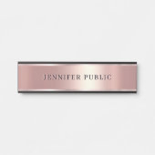Luxurious Rose Gold Custom Elegant Modern Template Türschild (Vorderseite )