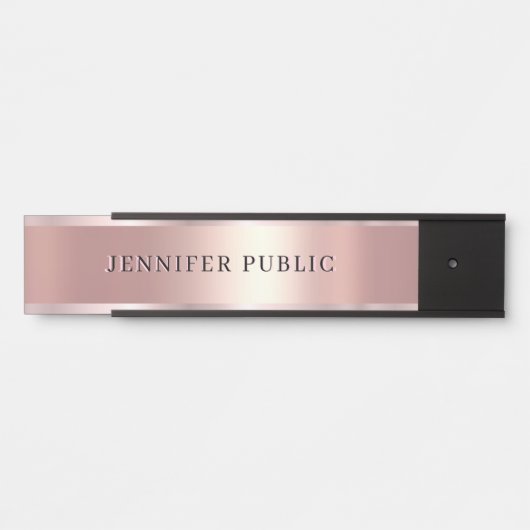 Luxurious Rose Gold Custom Elegant Modern Template Türschild (Vorderseite )