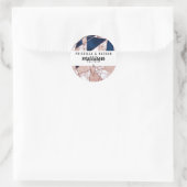 Luxurious Rose Gold Glitter Geometric Marble Runder Aufkleber (Tasche)