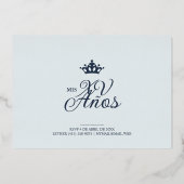 Luxurious Silver Oval Frame Charming Quinceañera  Folieneinladung (Rückseite)