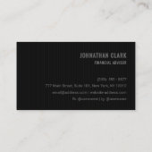 Luxurious Striped All-Black  Business Card Visitenkarte (Rückseite)