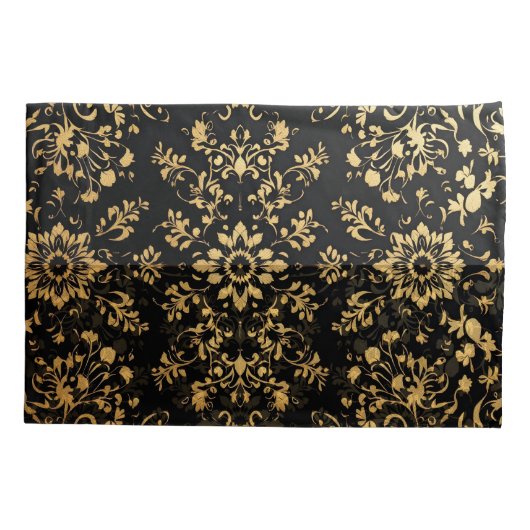 Luxurious style Pillow case black yellow pattern Kissenbezug (Rückseite-Links)