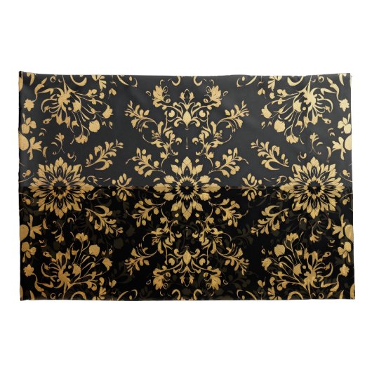 Luxurious style Pillow case black yellow pattern Kissenbezug (Rückseite-Rechts)