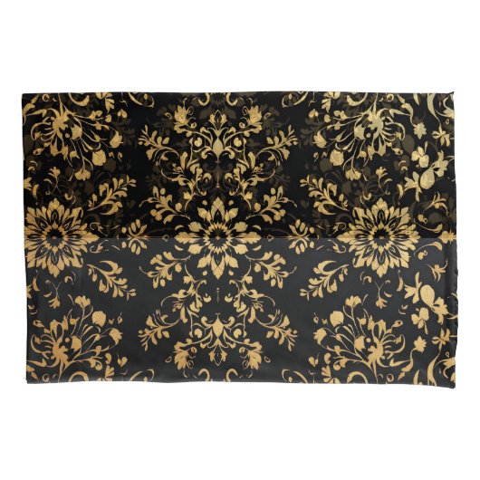 Luxurious style Pillow case black yellow pattern Kissenbezug (Vorderseite-Links)