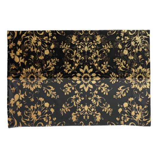 Luxurious style Pillow case black yellow pattern Kissenbezug (Vorderseite-Rechts)