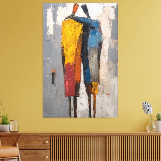 Luxurious Textured Blue & Gold Abstract Leinwanddruck (Insitu (Wohnzimmer))