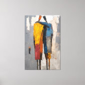 Luxurious Textured Blue & Gold Abstract Leinwanddruck (Vorderseite)