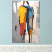 Luxurious Textured Blue & Gold Abstract Leinwanddruck (Insitu (Holzboden))