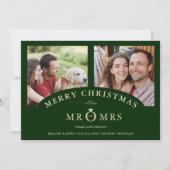 Luxurious Trendy Dark Green Christmas 2 Photos Save The Date (Vorderseite)