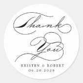 Luxurious Typography Wedding Monogram Runder Aufkleber (Vorderseite)