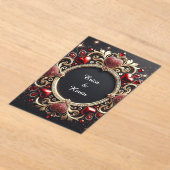 Luxurious Wedding Gold Frame With Red Hearts Acryleinladungen (Ablage )