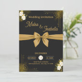 Luxurious wedding invitation in gold einladung (Stehend Vorderseite)