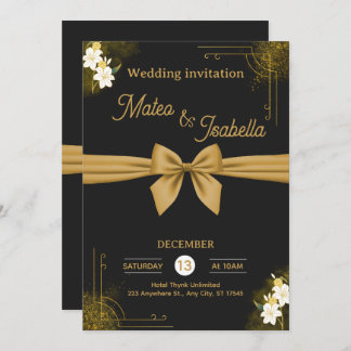 Luxurious wedding invitation in gold einladung