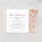 Luxurious White Rose Gold Sparkle Glitter Diamonds Visitenkarte (Rückseite)