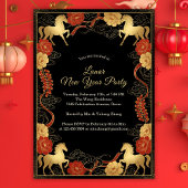 Luxurious Year of the Horse 2026 Lunar New Year Einladung