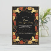 Luxurious Year of the Horse 2026 Lunar New Year Einladung (Stehend Vorderseite)