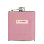 Luxuririsches geometrisches Gold Flachmann (Vorderseite)