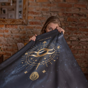 Luxurius Aquarius Zodiac Fleecedecke