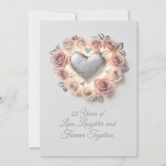 Luxury 25th Wedding Anniversary Card – Romantic Feiertagskarte
