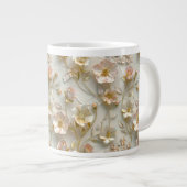 Luxury 3D Embossed Floral Gold Foil Elegant Jumbo-Tasse (Vorderseite Rechts)