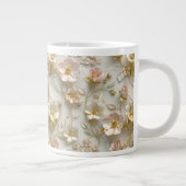 Luxury 3D Embossed Floral Gold Foil Elegant  Jumbo-Tasse (Rechts)
