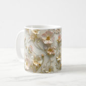 Luxury 3D Embossed Floral Gold Foil Elegant  Kaffeetasse (Vorderseite Links)