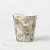 Luxury 3D Embossed Floral Gold Foil Elegant Milchtasse (Vorderseite)