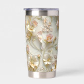 Luxury 3D Embossed Floral Gold Foil Elegant Thermobecher (Rechts)