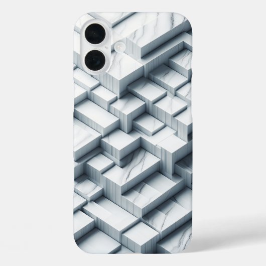 Luxury 3D Geometric White Marble Case - Modern  (Rückseite)