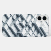 Luxury 3D Geometric White Marble Case - Modern  (Rückseite (Horizontal))
